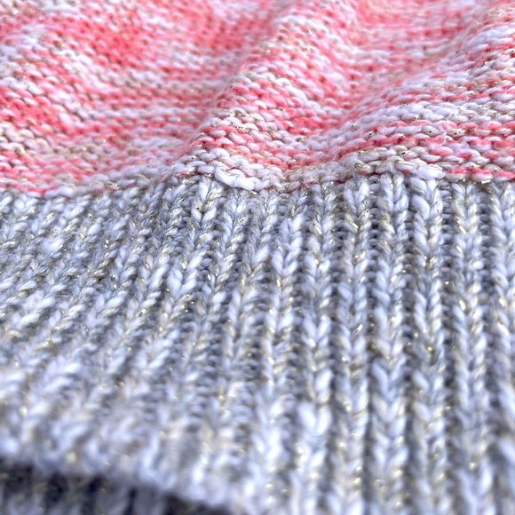 Sparkly Pink and Gray Sweater With Gold Threading!! - Picture 3 of 5